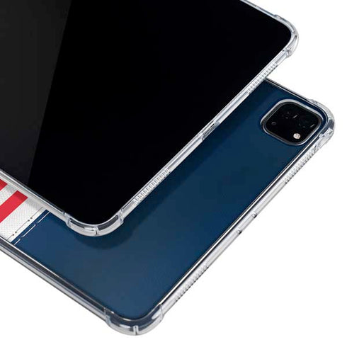 NFL New England Patriots White Striped iPad Pro 11in (2024) Clear Case