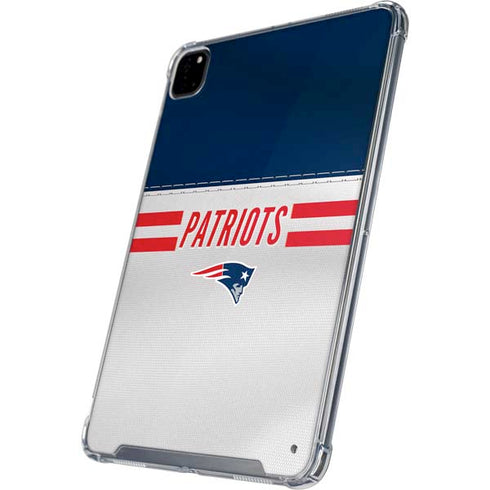 NFL New England Patriots White Striped iPad Pro 12.9in (2020) Clear Case