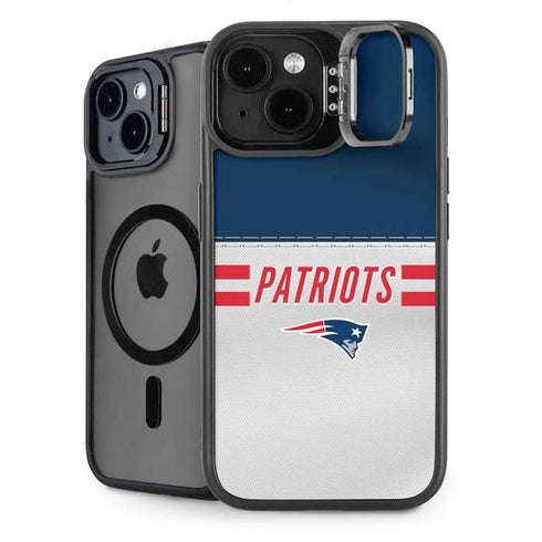 NFL New England Patriots White Striped iPhone 14 Kickstand Case