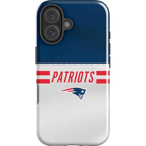NFL New England Patriots White Striped iPhone 16 Impact Case