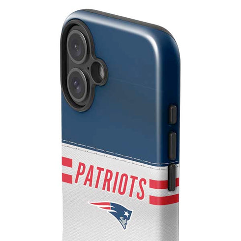 NFL New England Patriots White Striped iPhone 16 Impact Case