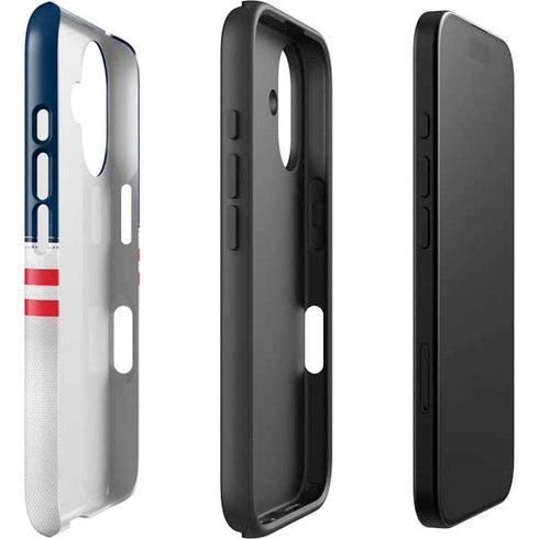 NFL New England Patriots White Striped iPhone 16 Impact Case