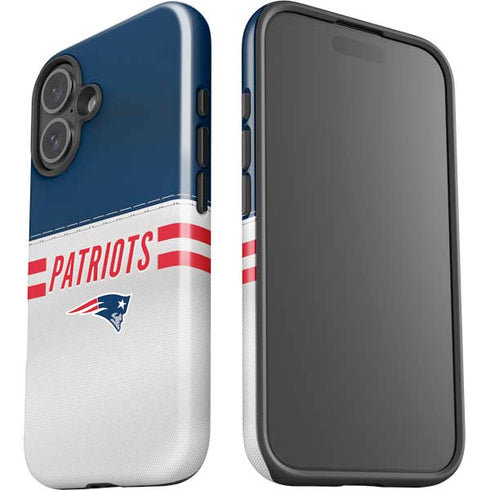 NFL New England Patriots White Striped iPhone 16 Impact Case