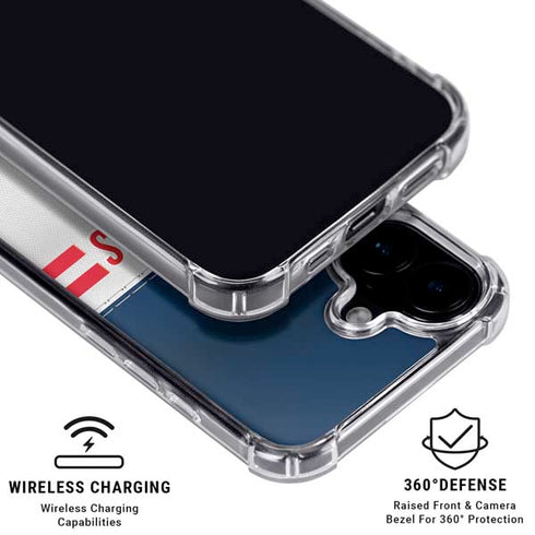NFL New England Patriots White Striped iPhone 16 MagSafe Case