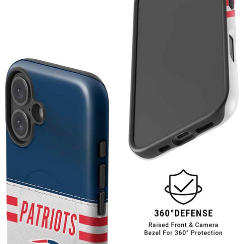 NFL New England Patriots White Striped iPhone 16 Magsafe Impact Case