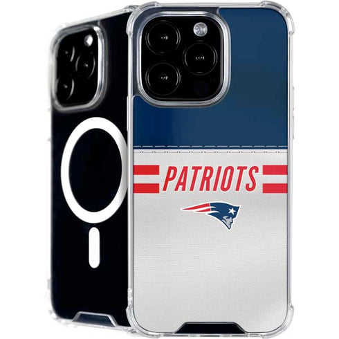 NFL New England Patriots White Striped iPhone 16 Pro MagSafe Case