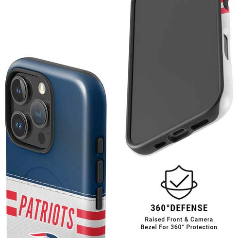 NFL New England Patriots White Striped iPhone 16 Pro Magsafe Impact Case