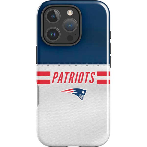NFL New England Patriots White Striped iPhone 16 Pro Max Impact Case