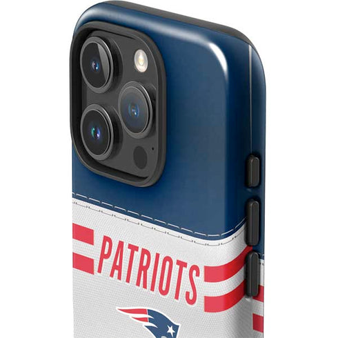 NFL New England Patriots White Striped iPhone 16 Pro Max Impact Case