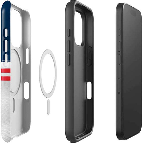 NFL New England Patriots White Striped iPhone 16 Pro Max Magsafe Impact Case