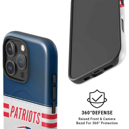 NFL New England Patriots White Striped iPhone 16 Pro Max Magsafe Impact Case
