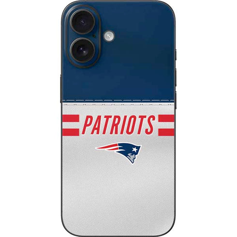 NFL New England Patriots White Striped iPhone 16 Skin
