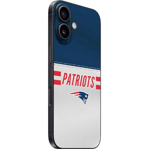 NFL New England Patriots White Striped iPhone 16 Skin
