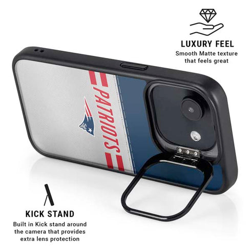 NFL New England Patriots White Striped iPhone 16e Kickstand Case