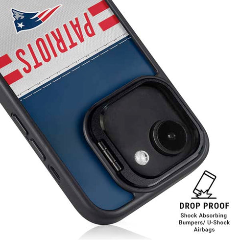 NFL New England Patriots White Striped iPhone 16e Kickstand Case