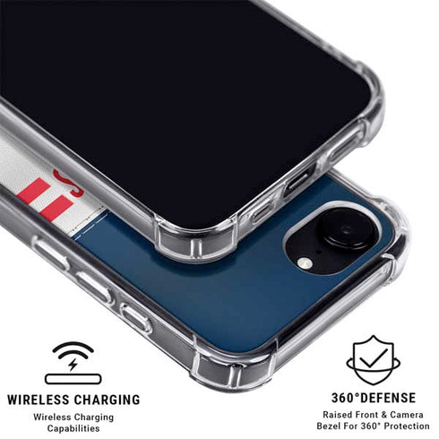 NFL New England Patriots White Striped iPhone 16e Clear Case