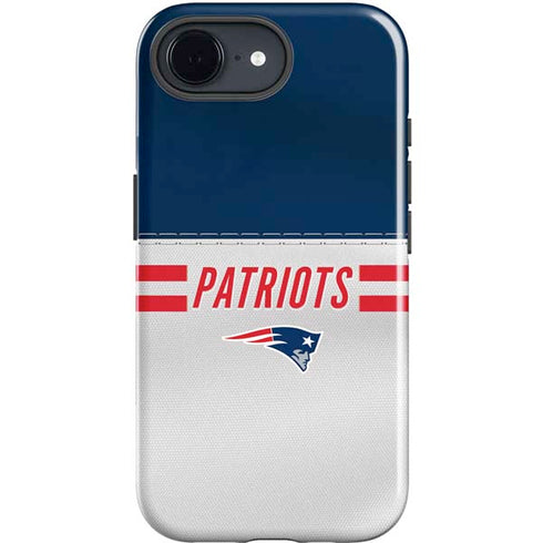 NFL New England Patriots White Striped iPhone 16e Impact Case