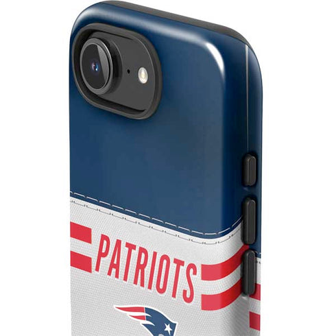 NFL New England Patriots White Striped iPhone 16e Impact Case