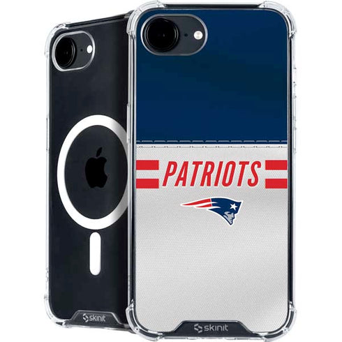 NFL New England Patriots White Striped iPhone 16e MagSafe Case