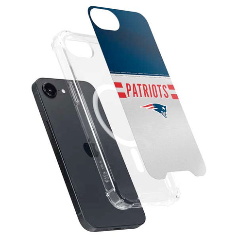 NFL New England Patriots White Striped iPhone 16e MagSafe Case