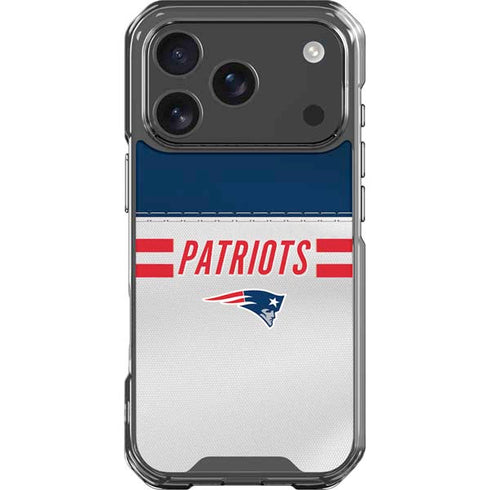 NFL New England Patriots White Striped iPhone 18 Pro Clear Case