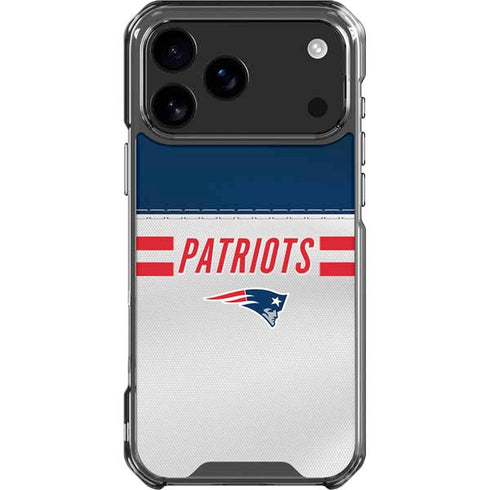 NFL New England Patriots White Striped iPhone 18 Pro Max Clear Case