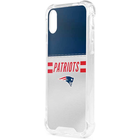 NFL New England Patriots White Striped iPhone XS Clear Case