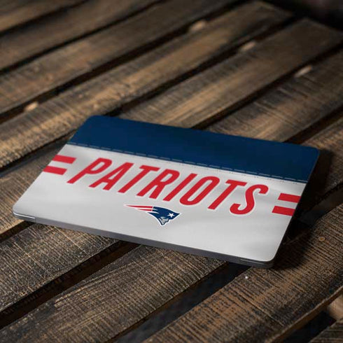 NFL New England Patriots White Striped Apple MacBook Air Skin