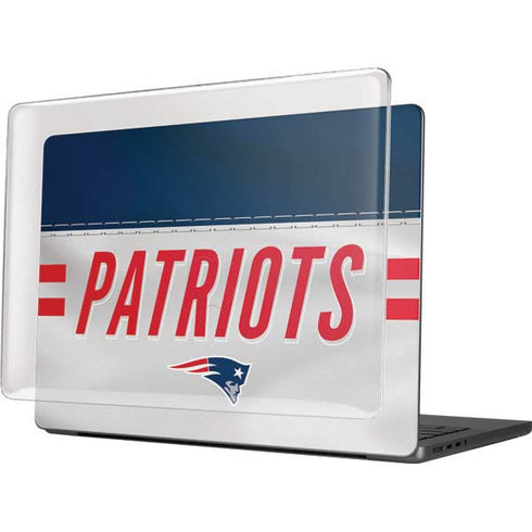 NFL New England Patriots White Striped MacBook Pro 14in (2021-24) Case plus Skin