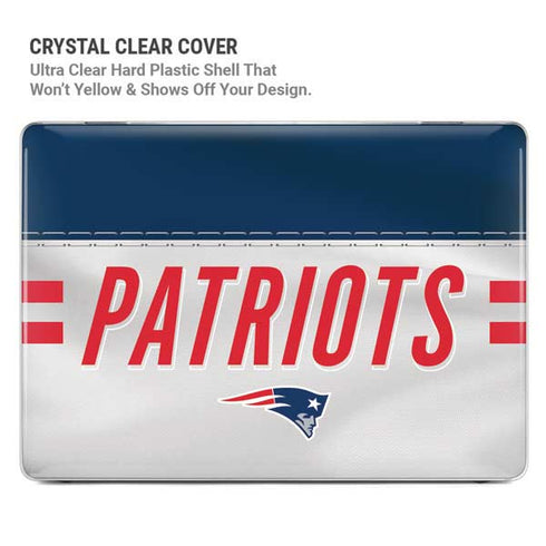 NFL New England Patriots White Striped MacBook Pro 14in (2021-24) Case plus Skin
