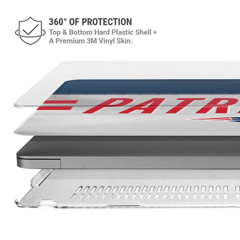 NFL New England Patriots White Striped MacBook Cases