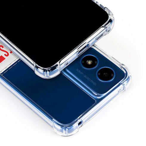 NFL New England Patriots White Striped Moto G Play 4G (2024) Clear Case