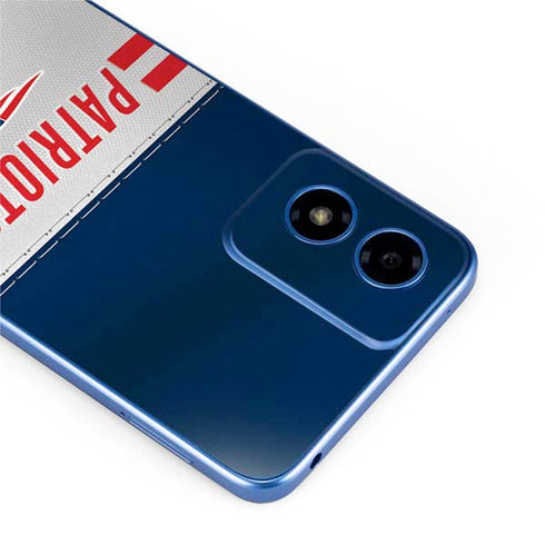 NFL New England Patriots White Striped Moto G Play 4G (2024) Skin