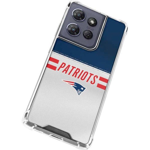 NFL New England Patriots White Striped Moto G Power 5G (2025) Clear Case