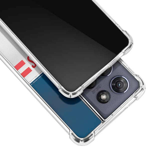 NFL New England Patriots White Striped Moto G Power 5G (2025) Clear Case