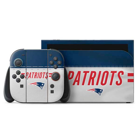 NFL New England Patriots White Striped Nintendo Skins