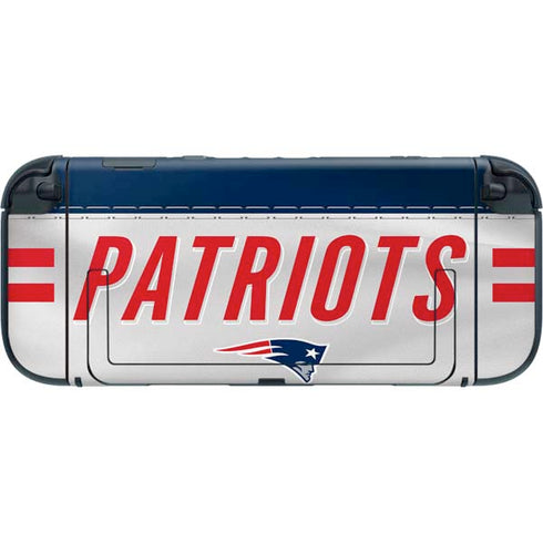NFL New England Patriots White Striped Nintendo Switch 2 (2025) with Joy-Con Skin