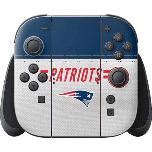 NFL New England Patriots White Striped Nintendo Switch 2 (2025) Joy-Con Controller Skin