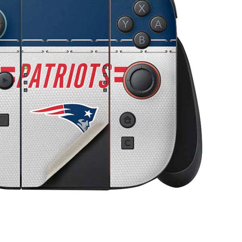 NFL New England Patriots White Striped Nintendo Switch 2 (2025) Joy-Con Controller Skin