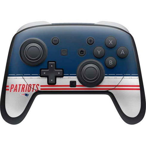 NFL New England Patriots White Striped Nintendo Switch 2 (2025) Pro Controller Skin