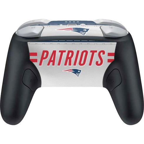 NFL New England Patriots White Striped Nintendo Switch 2 (2025) Pro Controller Skin