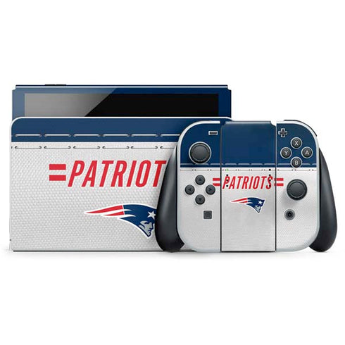 NFL New England Patriots White Striped Nintendo Skins