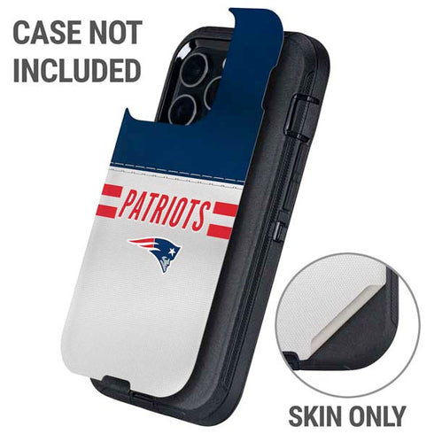 NFL New England Patriots White Striped Otterbox Defender iPhone Skin