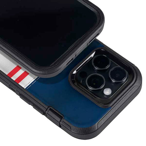 NFL New England Patriots White Striped Otterbox Defender iPhone Skin