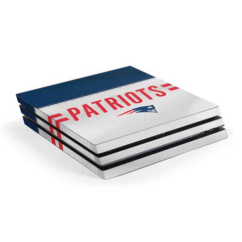 NFL New England Patriots White Striped PlayStation PS4 Skins