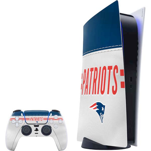 NFL New England Patriots White Striped PlayStation PS5 Skins