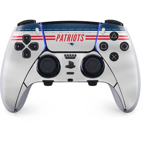 NFL New England Patriots White Striped PS5 DualSense Edge Pro Controller Skin