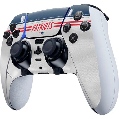 NFL New England Patriots White Striped PS5 DualSense Edge Pro Controller Skin