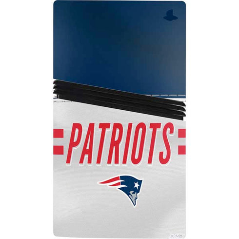 NFL New England Patriots White Striped PS5 Pro Console Skin