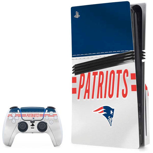 NFL New England Patriots White Striped PlayStation PS5 Skins